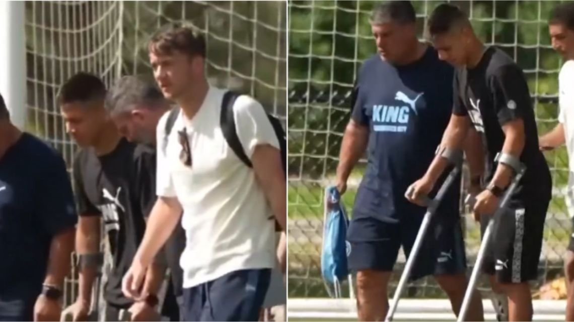 El "Diablito" Echeverri fue visto con muletas y preocupa al Manchester City: ¿se pierde lo que resta del Mundial de Clubes?