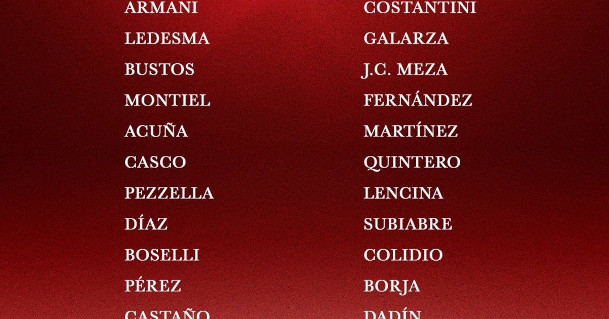 Con el regreso de dos juveniles, la lista de River para enfrentar a San Martín (T) por Copa Argentina :: Olé