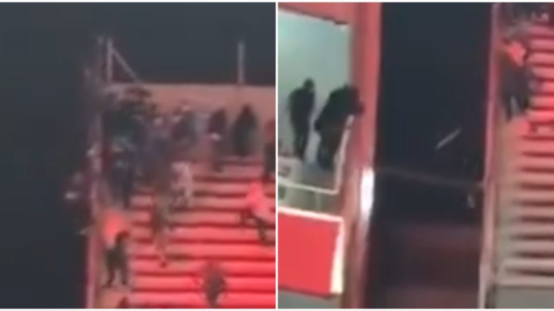 Un fanático de la U de Chile se tiró al vacío en medio del ataque de la barra de Independiente