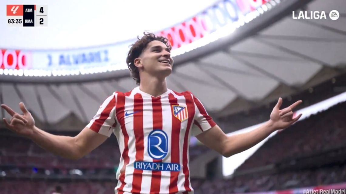 Julián Álvarez, el nuevo rey de Madrid: el Atlético goleó 5-2 al Real