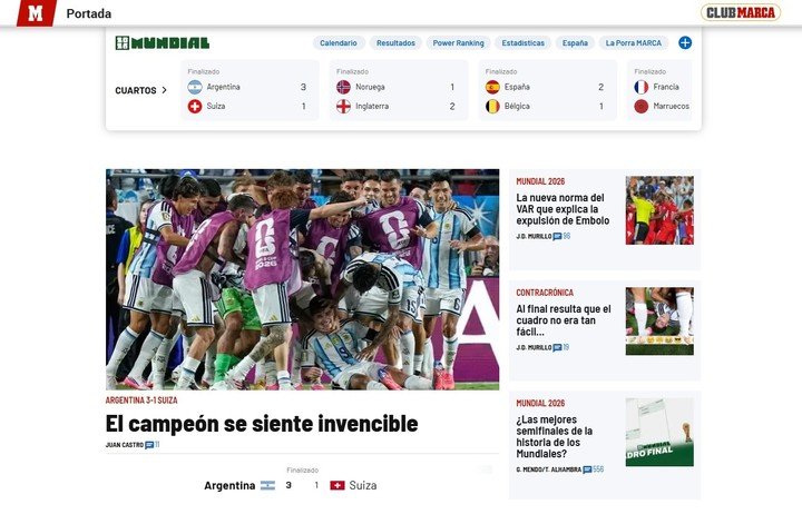 Los medios internacionales reaccionaron al triunfo sufrido de Argentina vs Suiza.