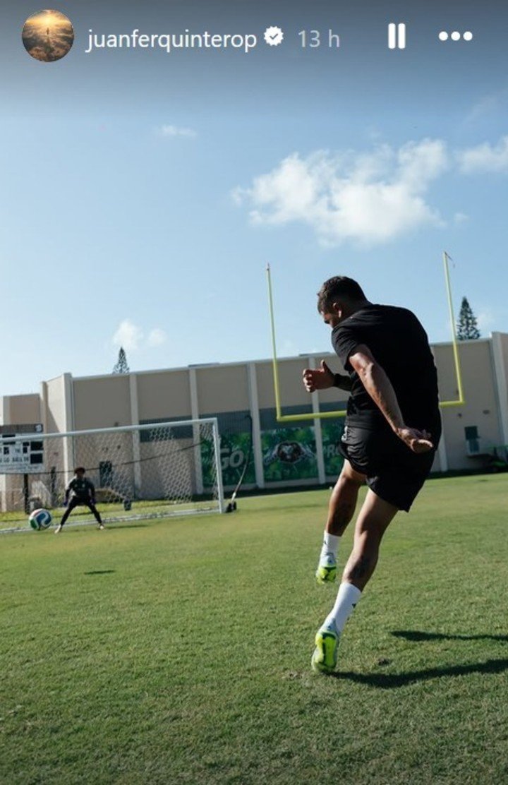 Quintero, en acción en Miami. Instagram Juanfer Quintero.