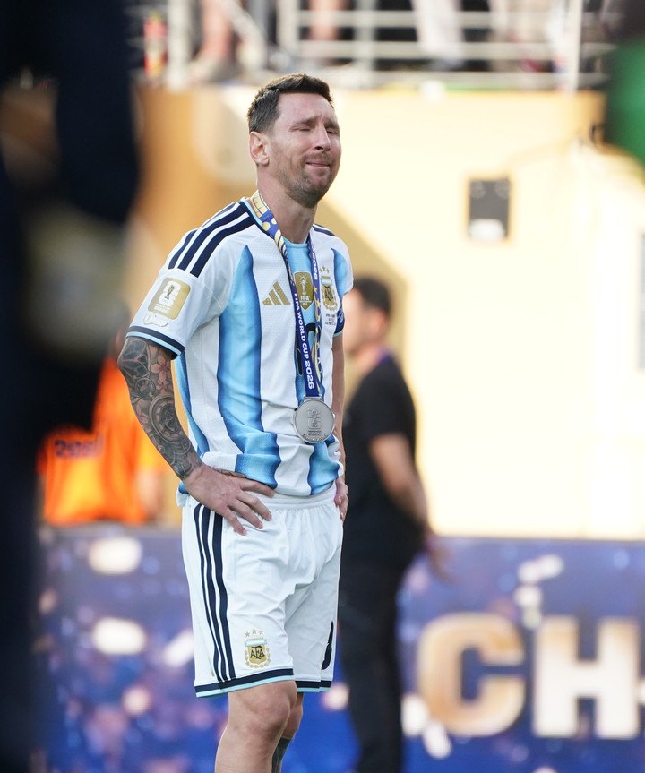 La tristeza de Leo tras la final: Foto Juano Tesone / enviado especial.