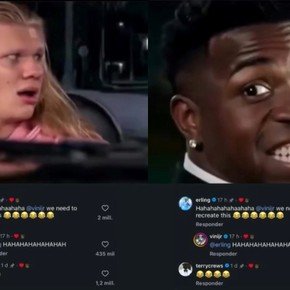 El cómico guiño de Vinicius a Erling Haaland que fue tendencia en redes sociales
