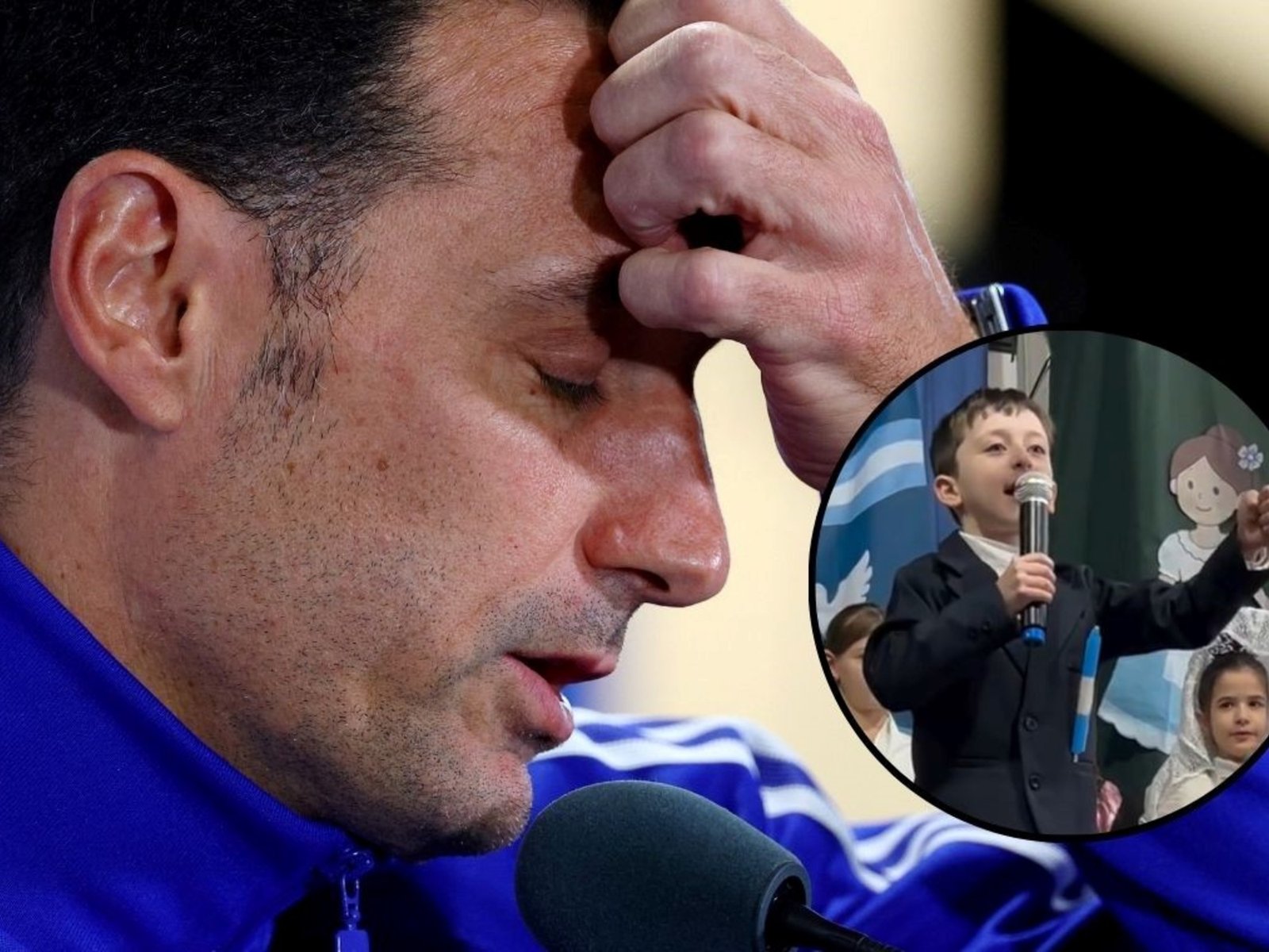 El nene que hizo emocionar a Scaloni: "No sé cuántos años tiene, si le salió de adentro es increíble" :: Olé