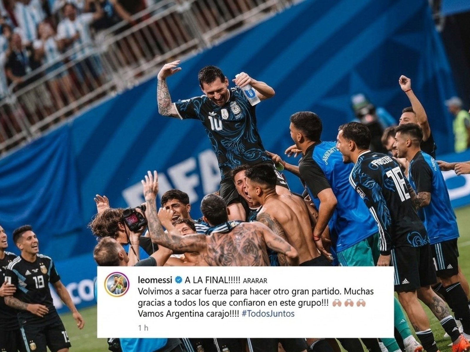 El posteo de Messi y las respuestas emotivas de Di María, Colapinto y Lisandro Martínez :: Olé