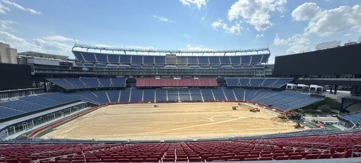 Así quedó el Gillette Stadium, otra de las canchas que albergó varios partidos del Mundial. (@CalebPongratz10)