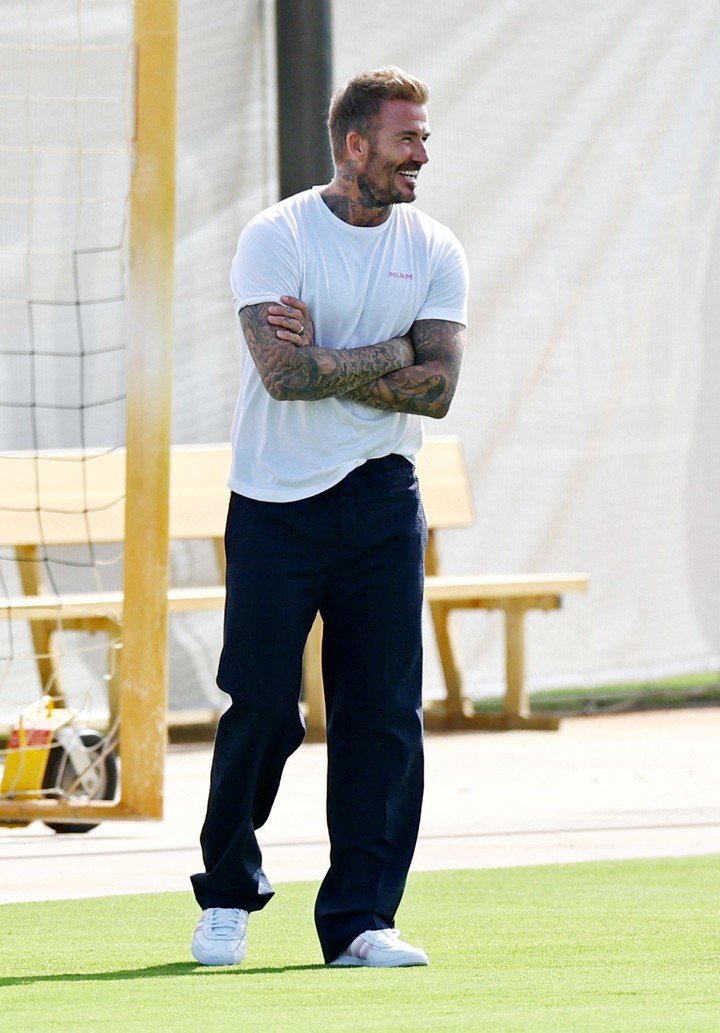David Beckham fue a la práctica de Inglaterra en Miami (Reuters).