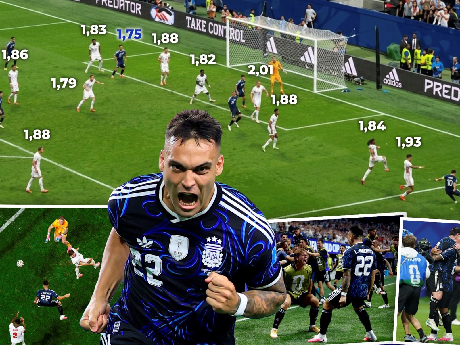 Héroe entre gigantes: la impactante diferencia de altura entre Lautaro y los jugadores ingleses en el gol del triunfo :: Olé