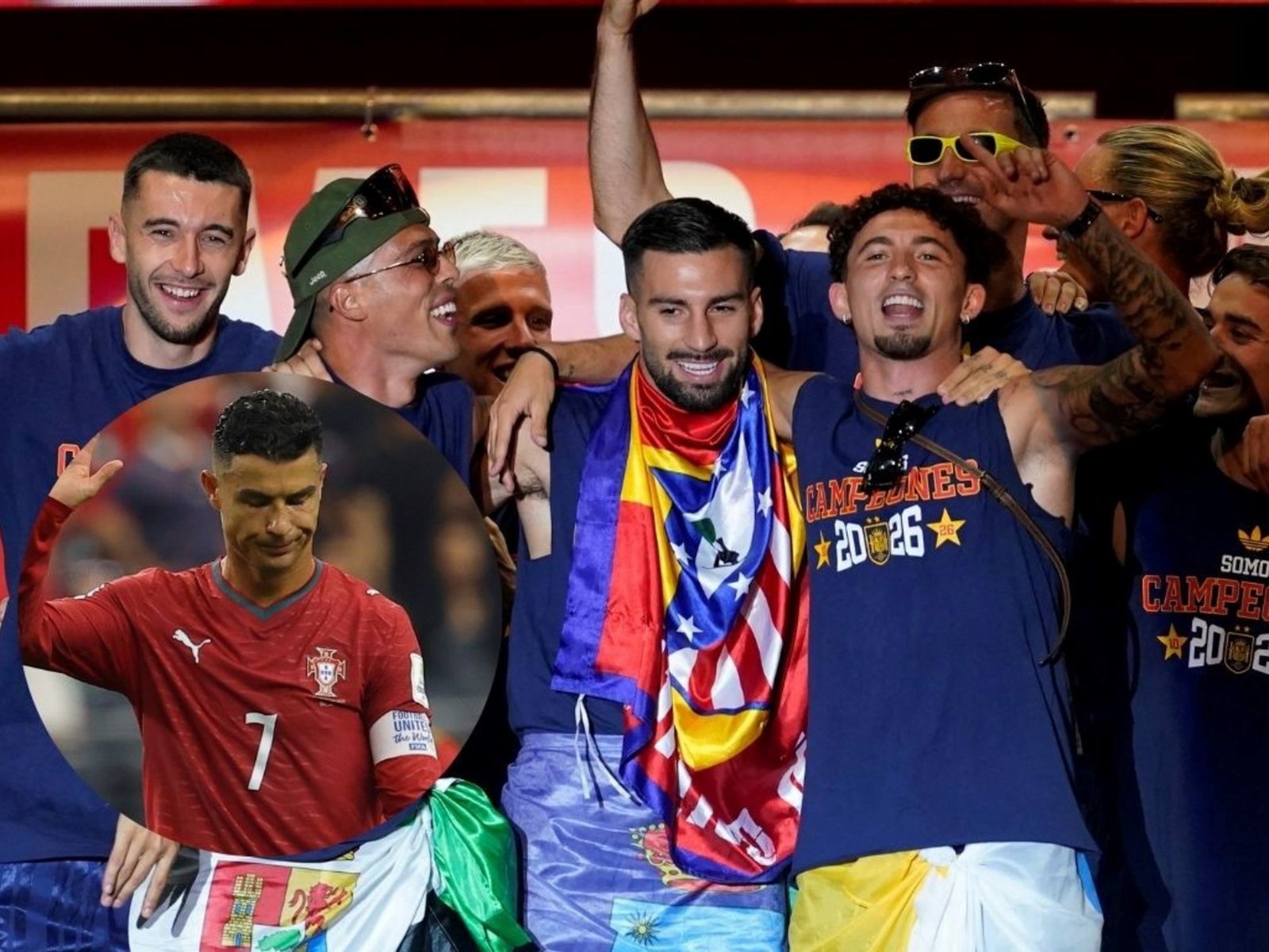 La ninguneada a Cristiano Ronaldo en pleno acto festivo de la selección de España :: Olé