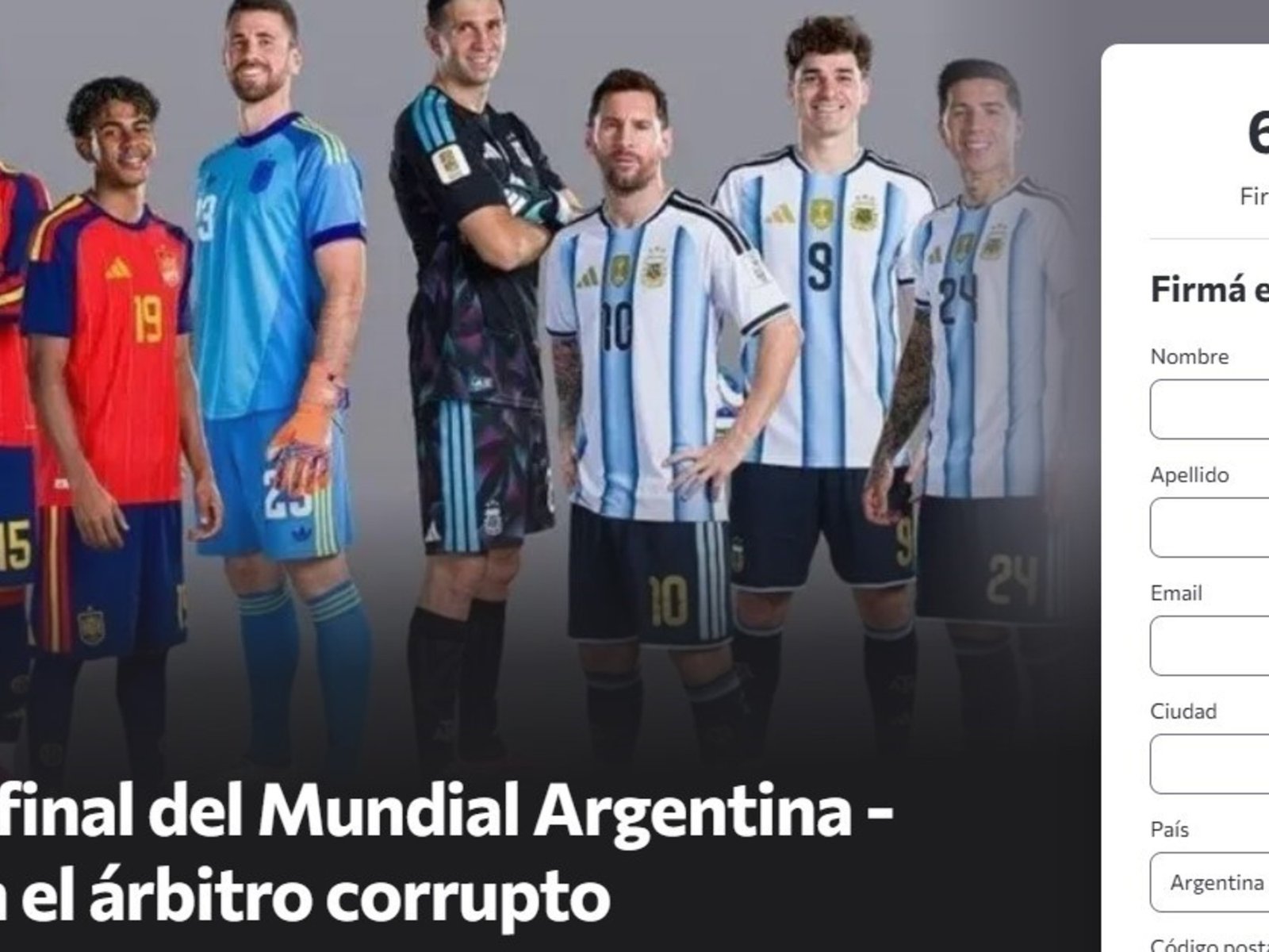 Miles de argentinos firman una campaña para pedir que se repita la final con España :: Olé