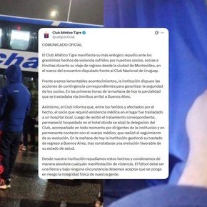 El duro comunicado de Tigre tras el ataque a balazos que sufrieron sus hinchas en Uruguay