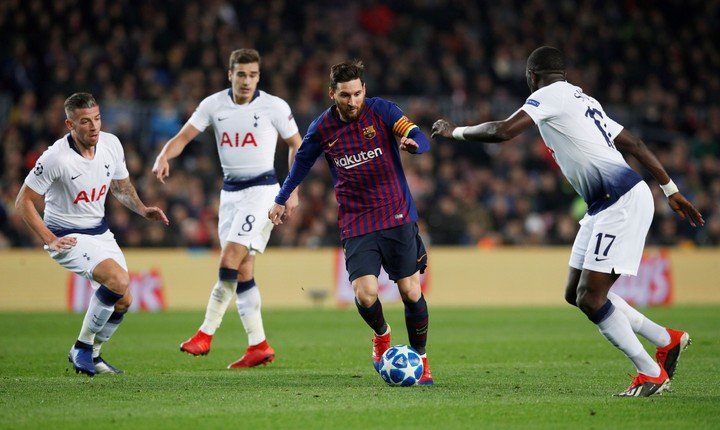 Messi enfrentando al Tottenham en la Champions League 2018/2019. (Reuters)