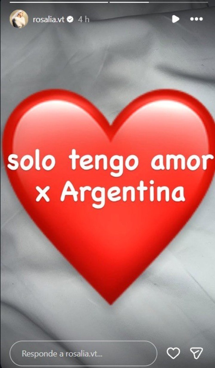 Rosalía después del escándalo con el público argentino. (Instagram: @rosalia.vt)