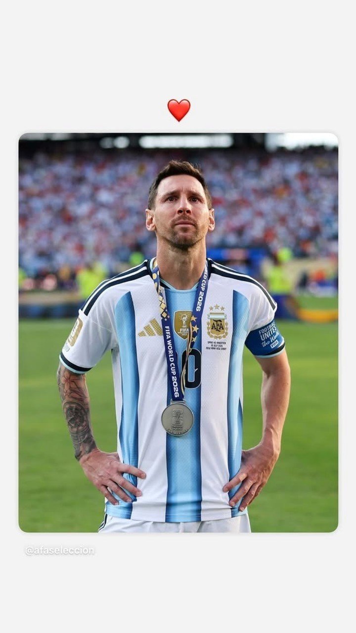 Juan Cruz Meza y su posteo tras la emoción de Messi (Instagram).