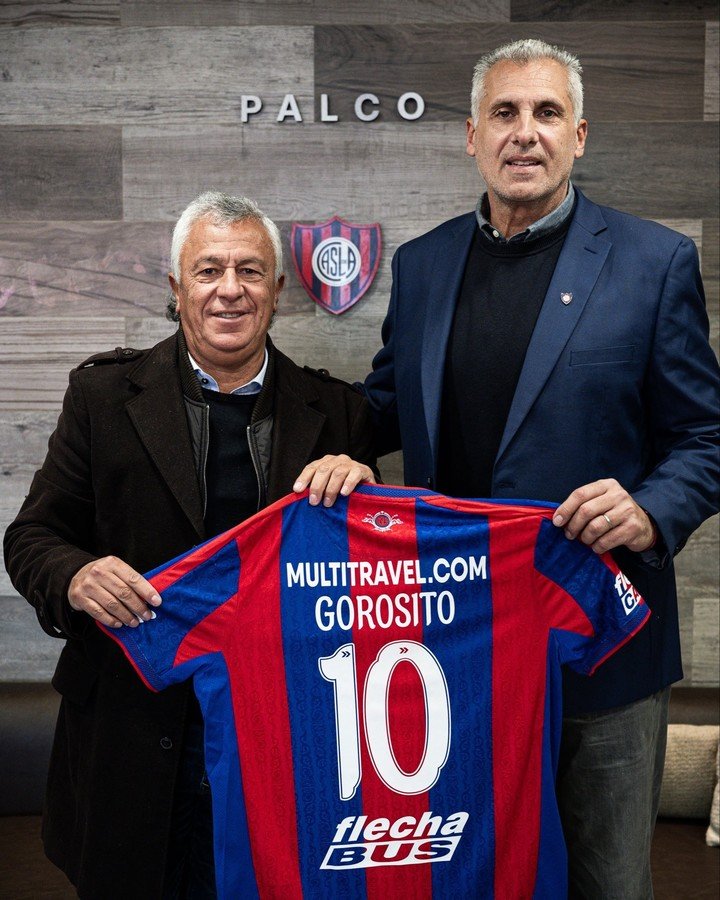 Néstor Gorosito junto a Marcelo Culotta, presidente de San Lorenzo.