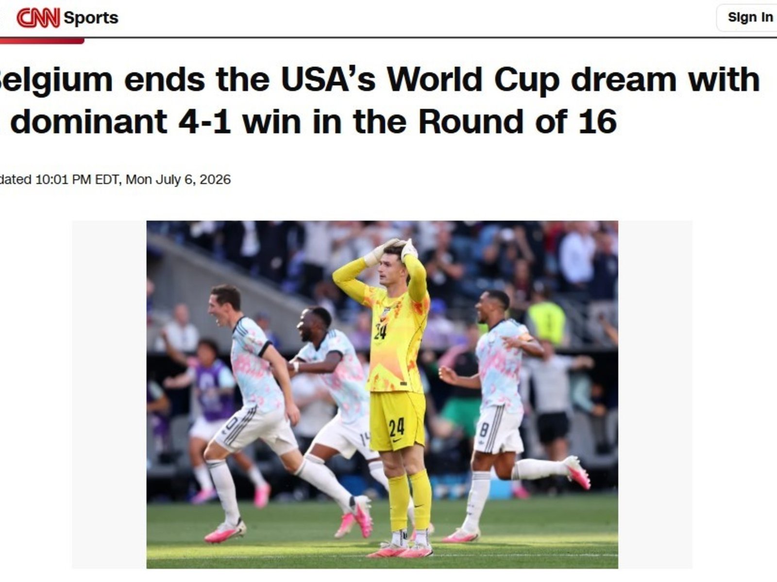 la reacción de los medios internacionales tras la goleada que dejó a Estados Unidos afuera del Mundial
