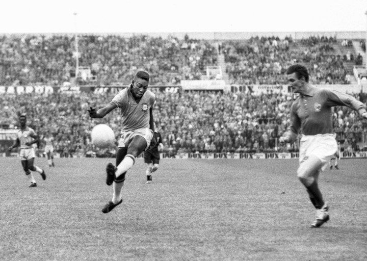 Pelpe en la semifinal entre Brasil y  Francia de 1958. 
Foto: Xinhua 