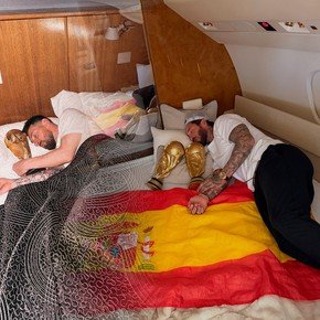 Sergio Ramos recreó el festejo de Messi en 2022