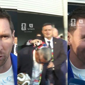 La ironía de Chiqui Tapia con el secanucas y la mirada de Messi