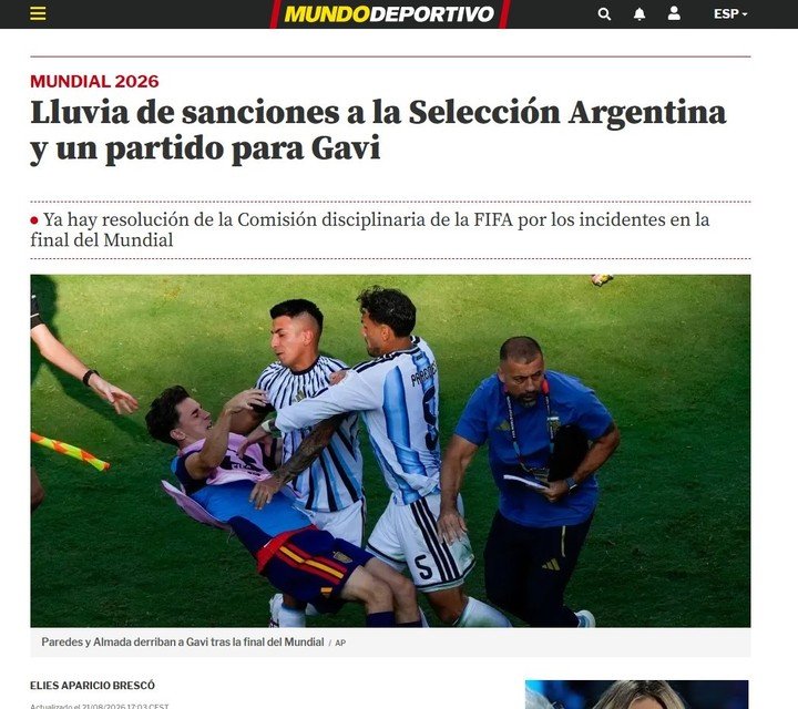 Las repercusiones en Mundo Deportivo.