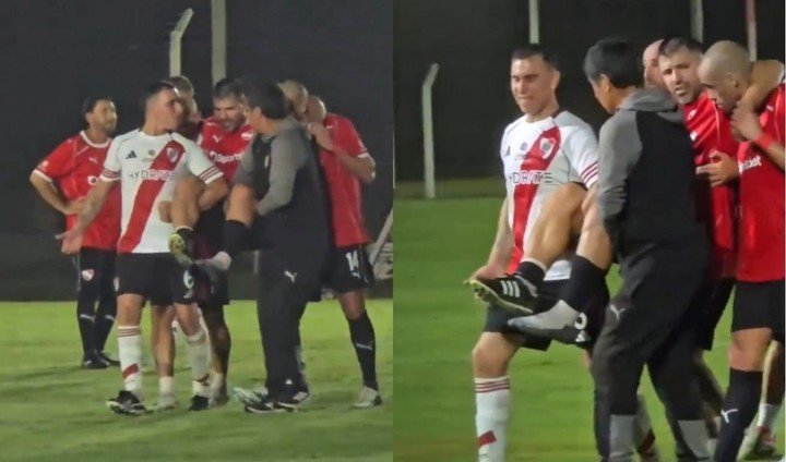 La lesión del Kun Agüero en el Senior de Independiente.