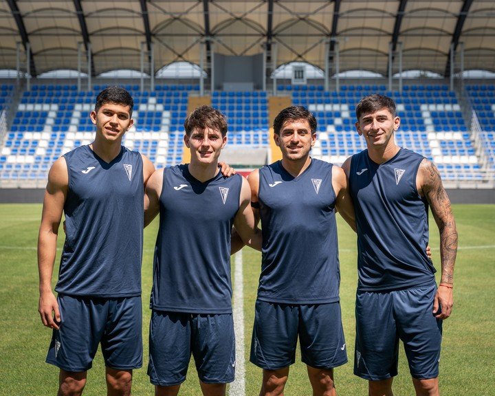 Los cuatro argentinos que están en el ZTE: Peñalba, Elosú, Amato y Alfonso. Foto: Gentileza ZTE