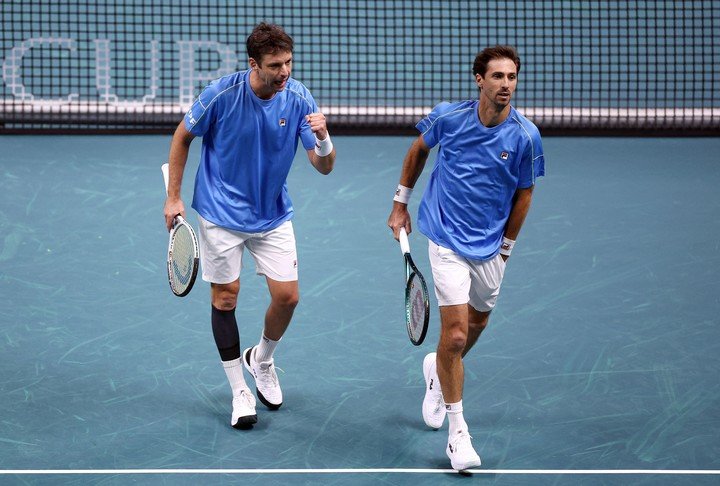 Molteni jugó en las Finales del año pasado junto a Zeballos, que no estará ante Turquía. Foto REUTERS/Guglielmo Mangiapane