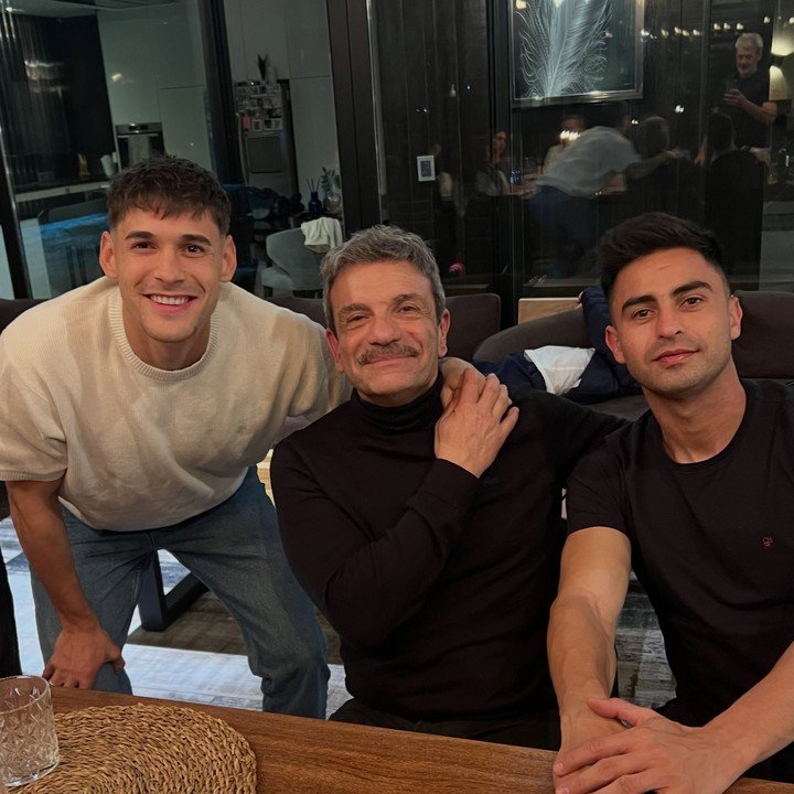 El Pity Martínez con Lucas Martínez Quarta y Marcelo De Bellis. Instagram.