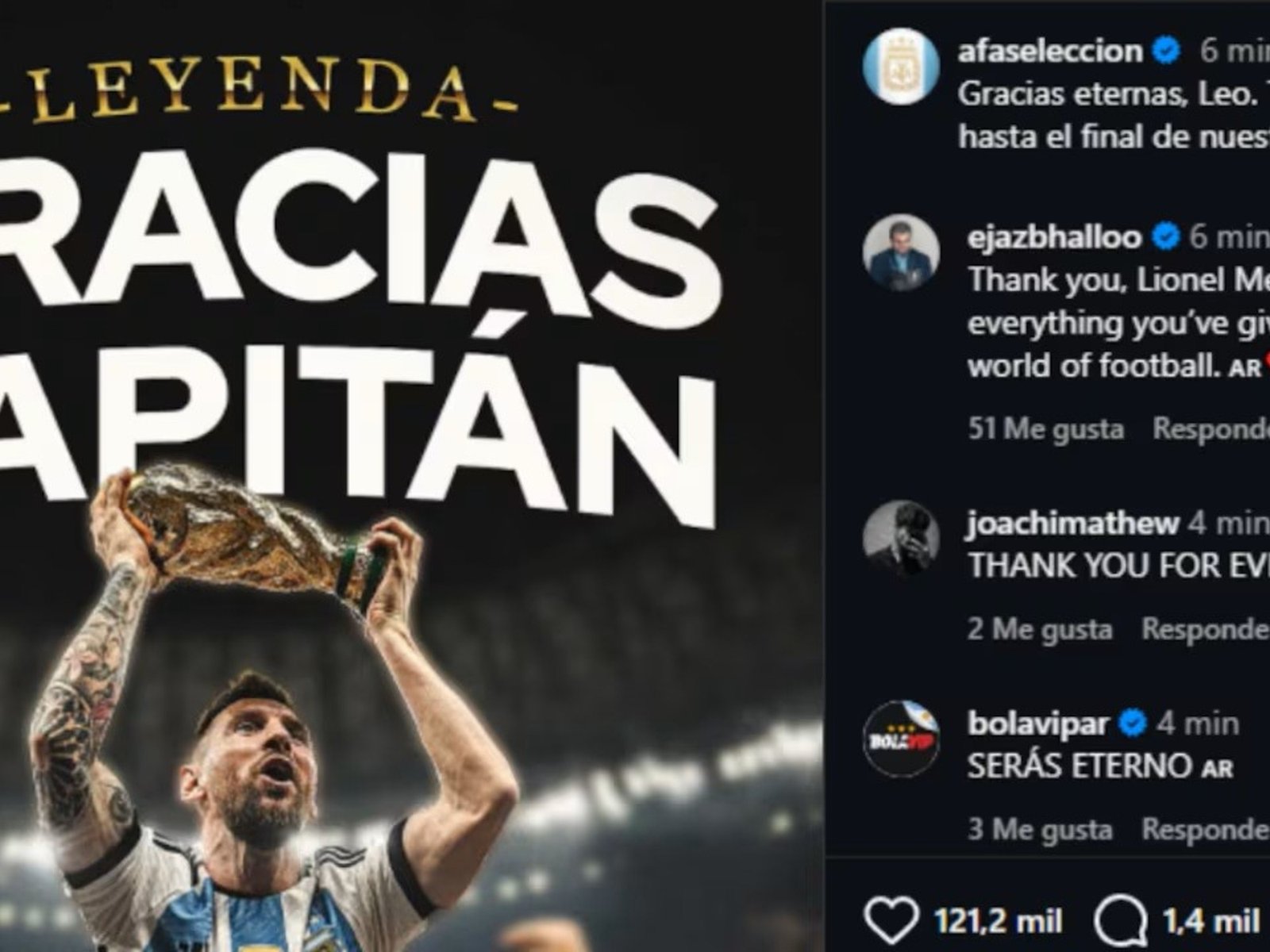 el mensaje de la AFA a Lionel Messi tras anunciar su retiro de la Selección Argentina