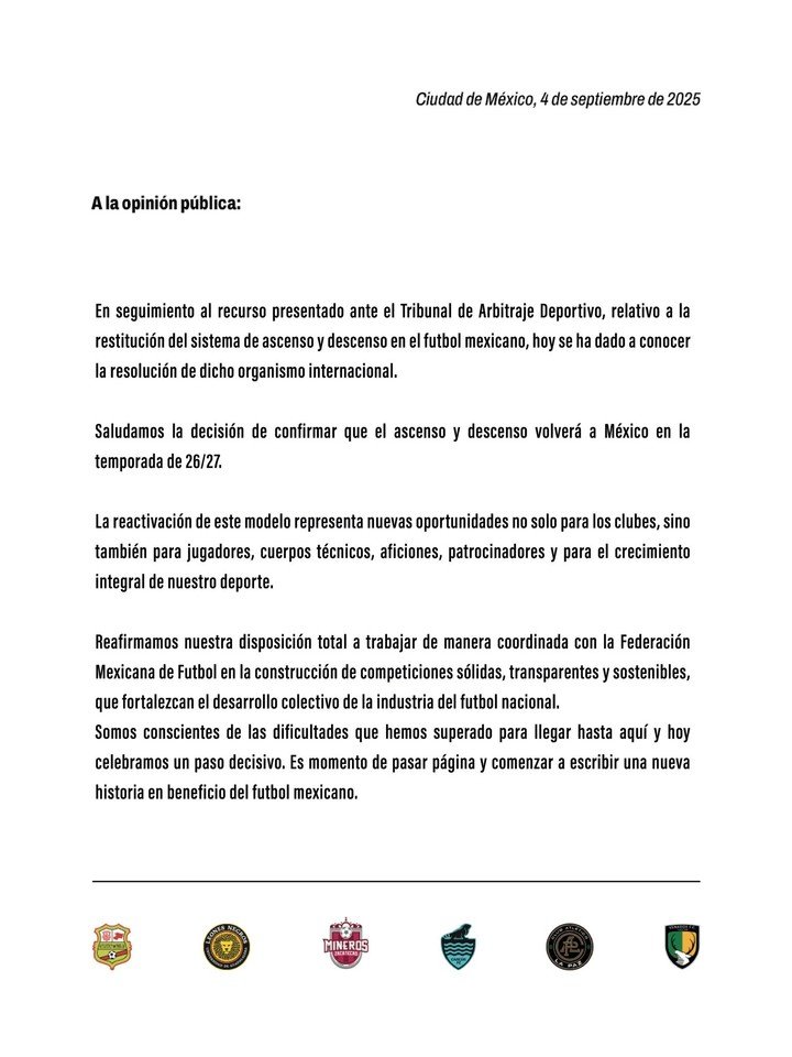 Comunicado de 2025.