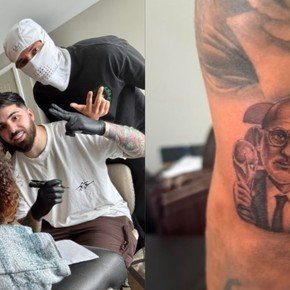 Cucurella cumplió la promesa: se tatuó a Luis de la Fuente con la Copa del Mundo