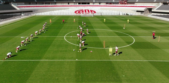 La última práctica de River en el Monumental. (Prensa River).