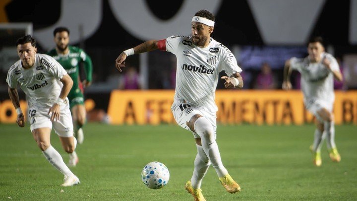 Neymar, en el partido de Santos vs. Palmeiras.