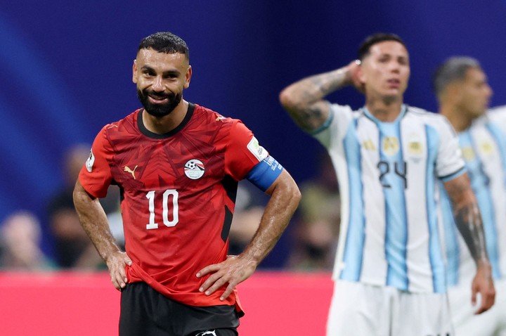 Salah fue el capitán de Egipto en el Mundial: los eliminó Argentina en octavos de final (Reuters).
