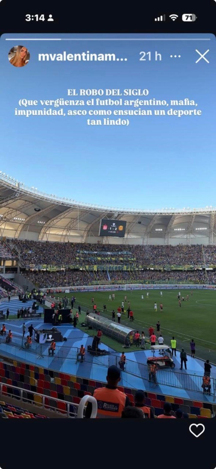 Los posteos de las esposas de Verón y González Pires por la final perdida ante Central.