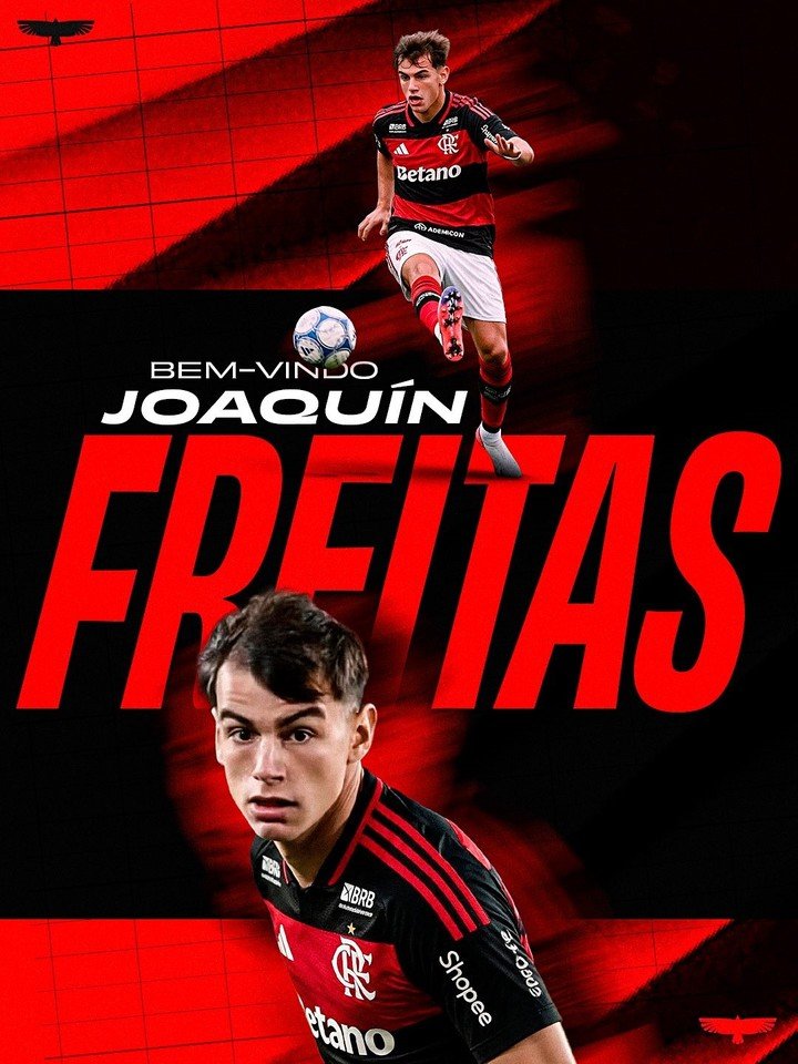Joaquín Freitas, presentado en el Mengao. Prensa Flamengo.