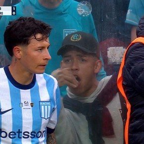 El gesto del hincha de Racing a Gastón Lodico que anticipó su gol olímpico a Boca: "99% es mío"