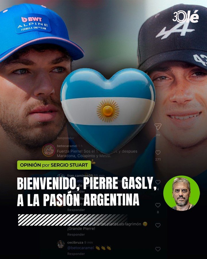 Bienvenido, Pierre Gasly, a la pasión argentina.