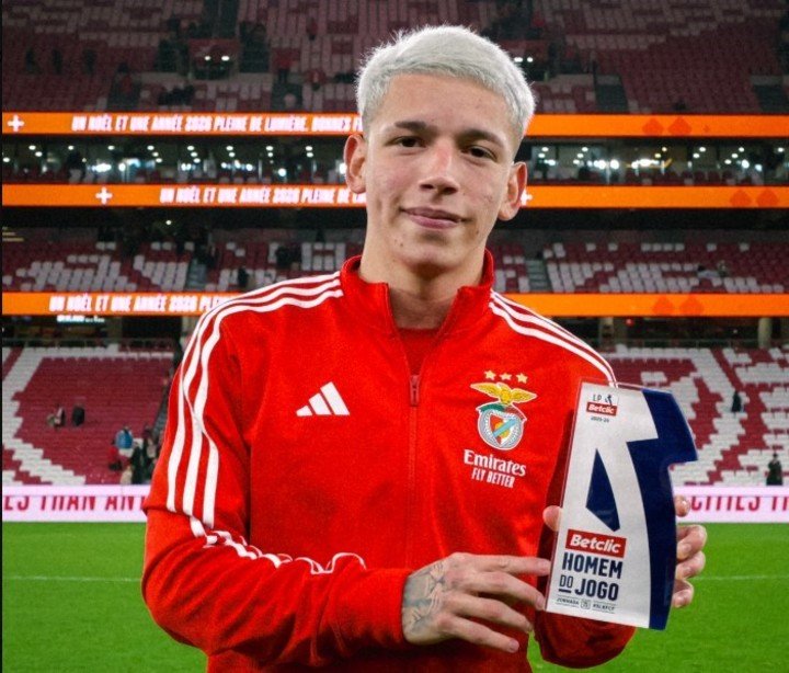 Gianluca Prestianni.
Créditos: X @SLBenfica