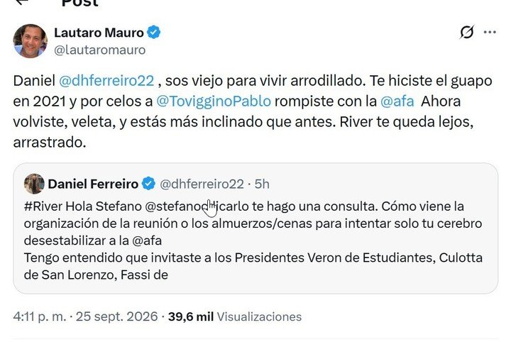Uno de los cruces de Mauro y Ferreiro.