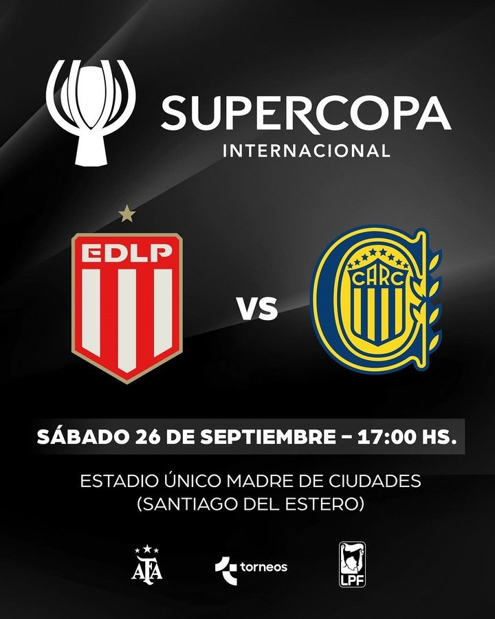 La Supercopa Internacional se disputará el 26 de septiembre en Santiago del Estero.
