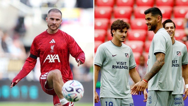 Mac Allister, Julián y el Cuti Romero, listos para Liverpool vs. Atlético Madrid.