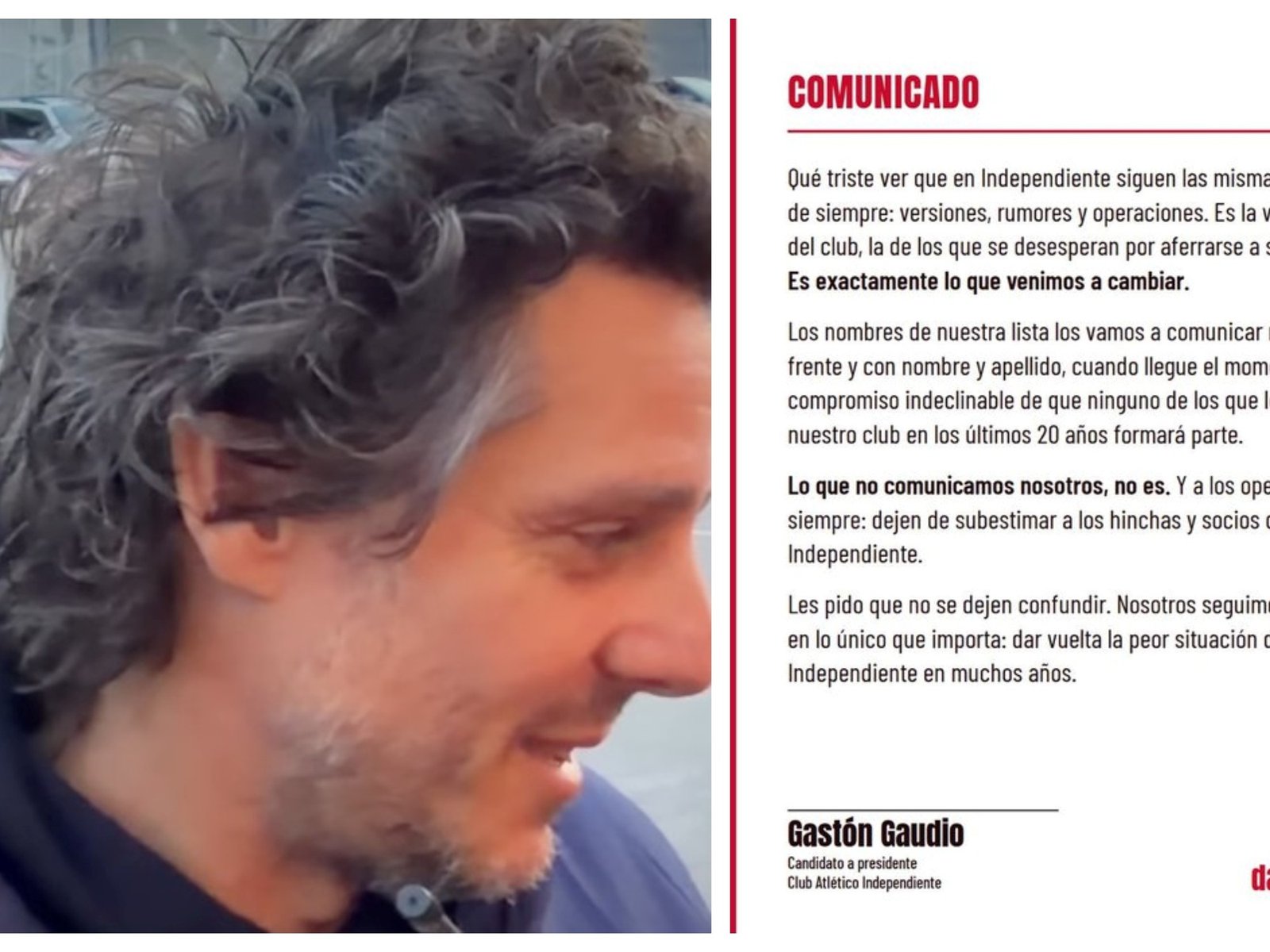 Gaudio salió a desmentir: "Dejen de subestimar a los hinchas y a los socios" :: Olé