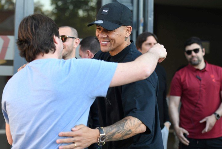 Rojo, presente en la cancha de Estudiantes (Fotobaires).